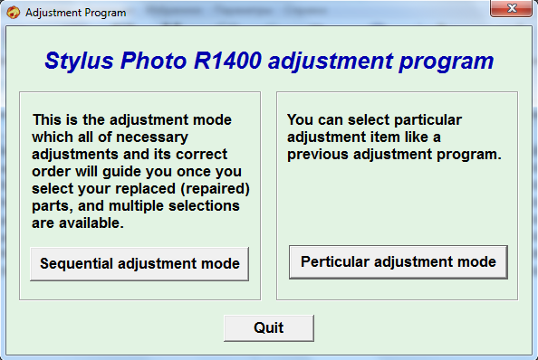 Adjustment program Epson R-1400